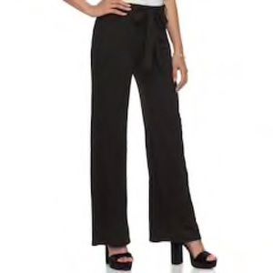 JOE B BLACK WIDE LEG PANTS BOW AROUND WAIST TRENDY